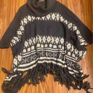 Wooden ships poncho sweater